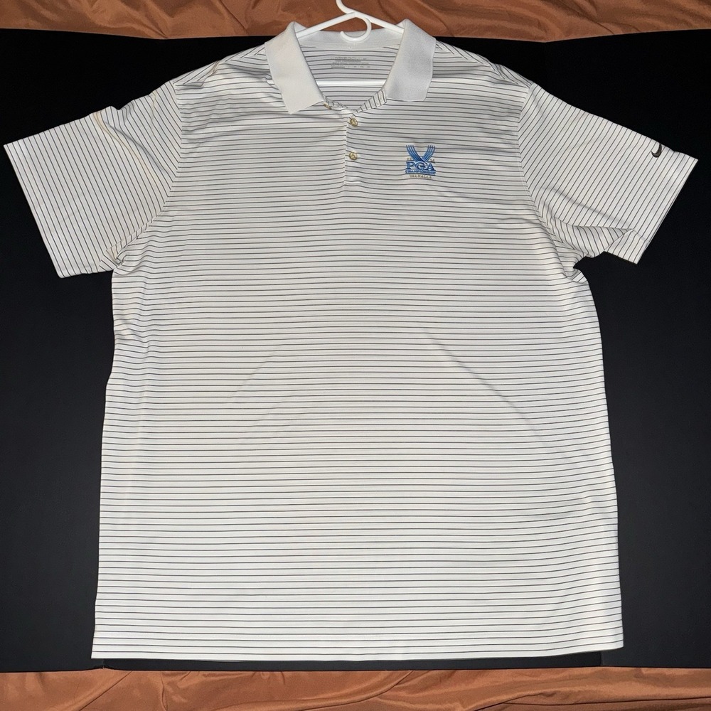 Men's XXL Nike White Performance Golf Polo Shirt PGA Championship Valhalla‎ 2014